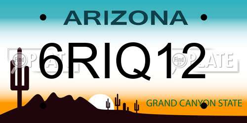 6RIQ12 Arizona License Plate