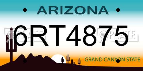 6RT4875 Arizona License Plate