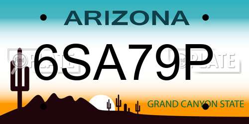 6SA79P Arizona License Plate