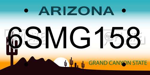 6SMG158 Arizona License Plate