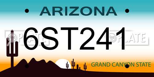 6ST241 Arizona License Plate
