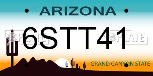 6STT41 Arizona License Plate