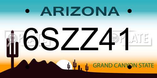 6SZZ41 Arizona License Plate