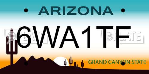 6WA1TF Arizona License Plate