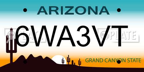 6WA3VT Arizona License Plate