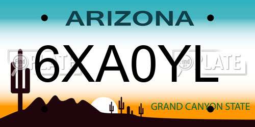 6XA0YL Arizona License Plate