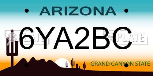 6YA2BC Arizona License Plate