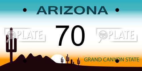 70 Arizona License Plate