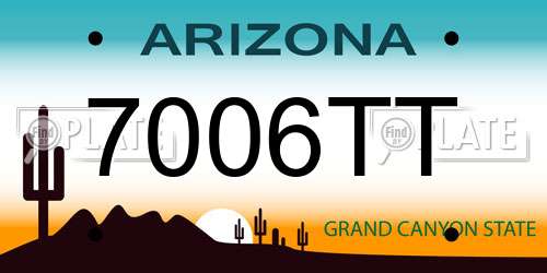 7006TT Arizona License Plate