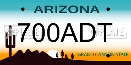 700ADT Arizona License Plate