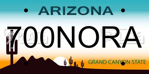 700NORA Arizona License Plate