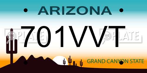 701VVT Arizona License Plate