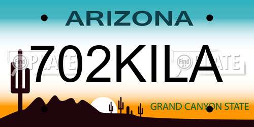 702KILA Arizona License Plate