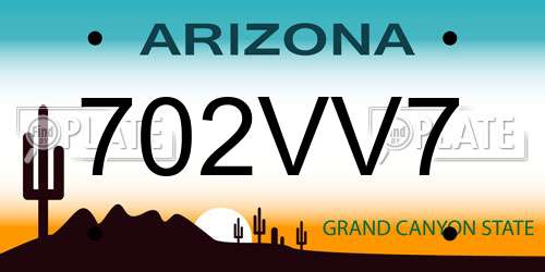 702VV7 Arizona License Plate