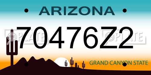 70476Z2 Arizona License Plate