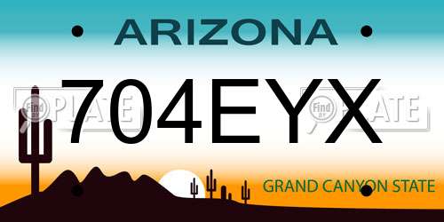 704EYX Arizona License Plate