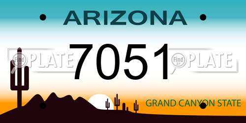 7051 Arizona License Plate