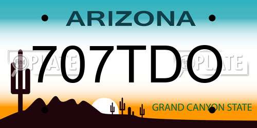 707TDO Arizona License Plate