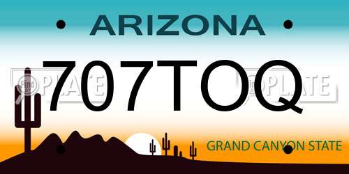 707TOQ Arizona License Plate
