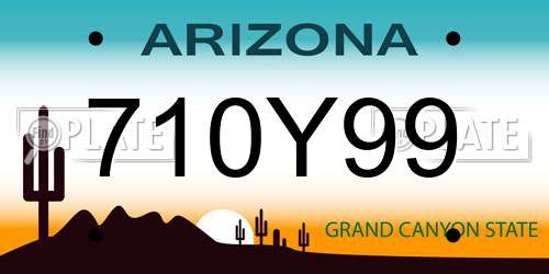 710Y99 Arizona License Plate