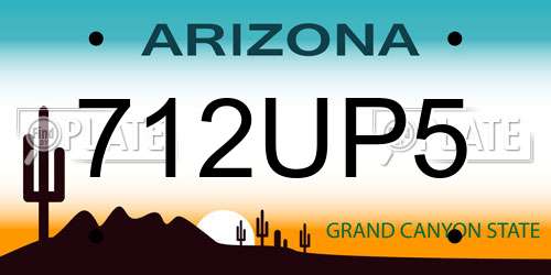 712UP5 Arizona License Plate