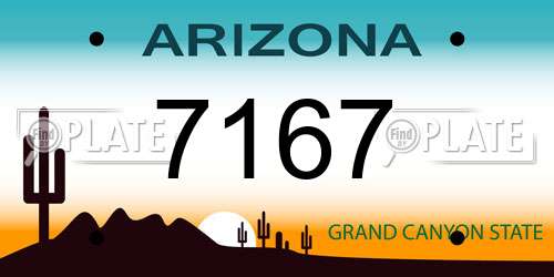 7167 Arizona License Plate