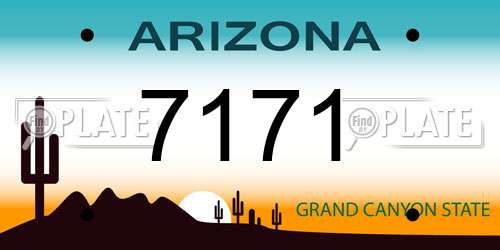 7171 Arizona License Plate