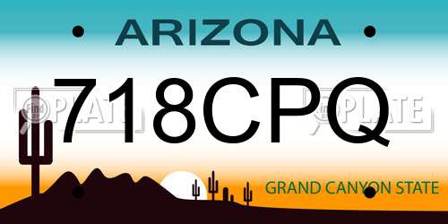 718CPQ Arizona License Plate