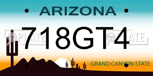 718GT4 Arizona License Plate