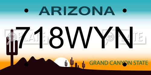 718WYN Arizona License Plate