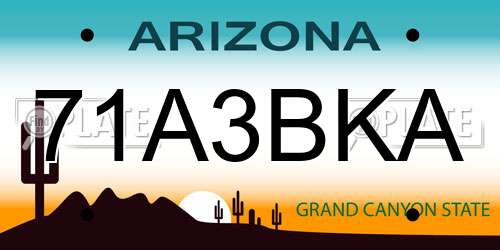 71A3BKA Arizona License Plate