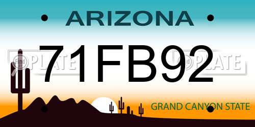 71FB92 Arizona License Plate