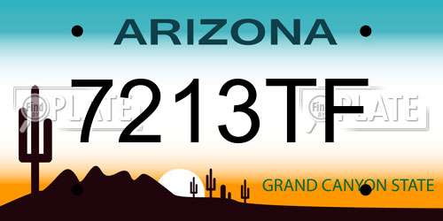 7213TF Arizona License Plate