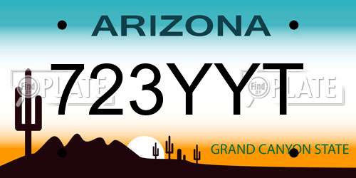 723YYT Arizona License Plate