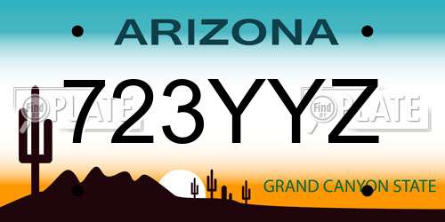 723YYZ Arizona License Plate