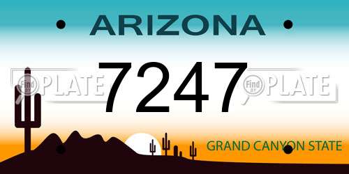 7247 Arizona License Plate