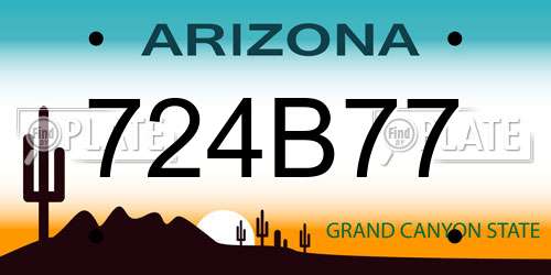 724B77 Arizona License Plate