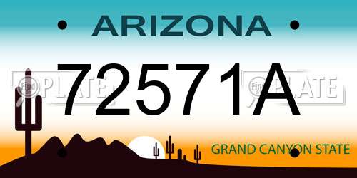 72571A Arizona License Plate
