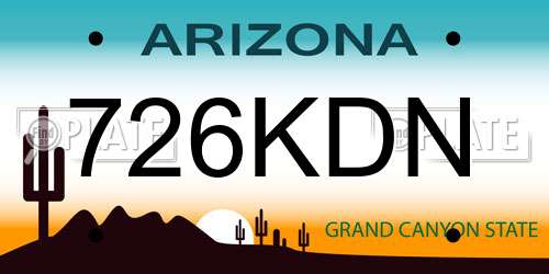 726KDN Arizona License Plate