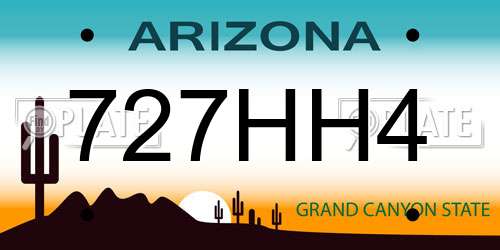 727HH4 Arizona License Plate