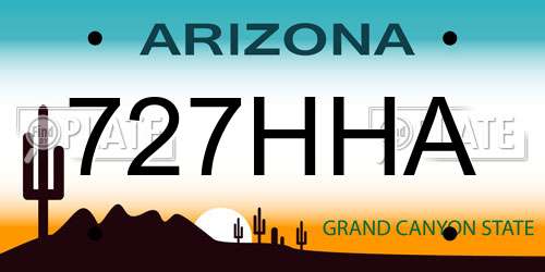 727HHA Arizona License Plate