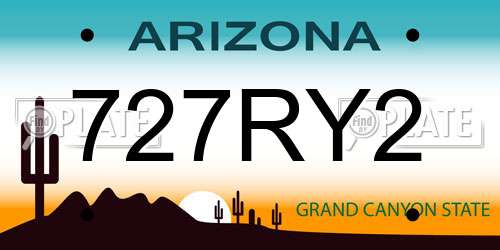 727RY2 Arizona License Plate
