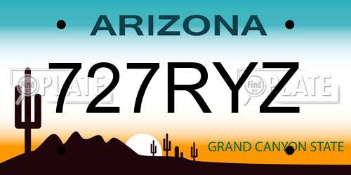 727RYZ Arizona License Plate