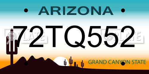 72TQ552 Arizona License Plate