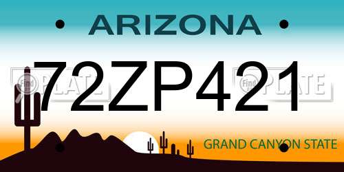 72ZP421 Arizona License Plate