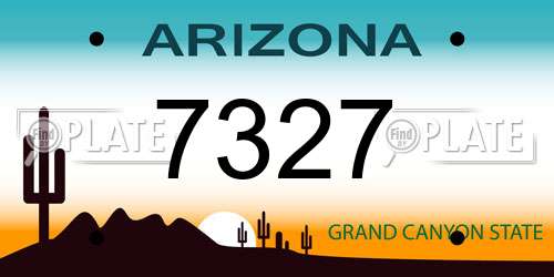 7327 Arizona License Plate