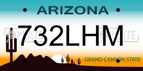 732LHM Arizona License Plate