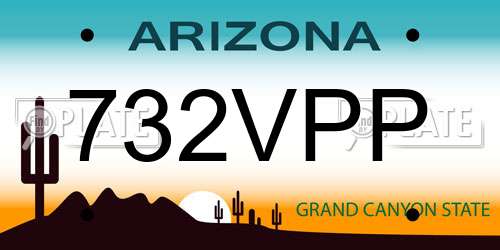 732VPP Arizona License Plate