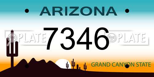 7346 Arizona License Plate