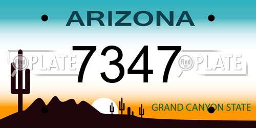 7347 Arizona License Plate
